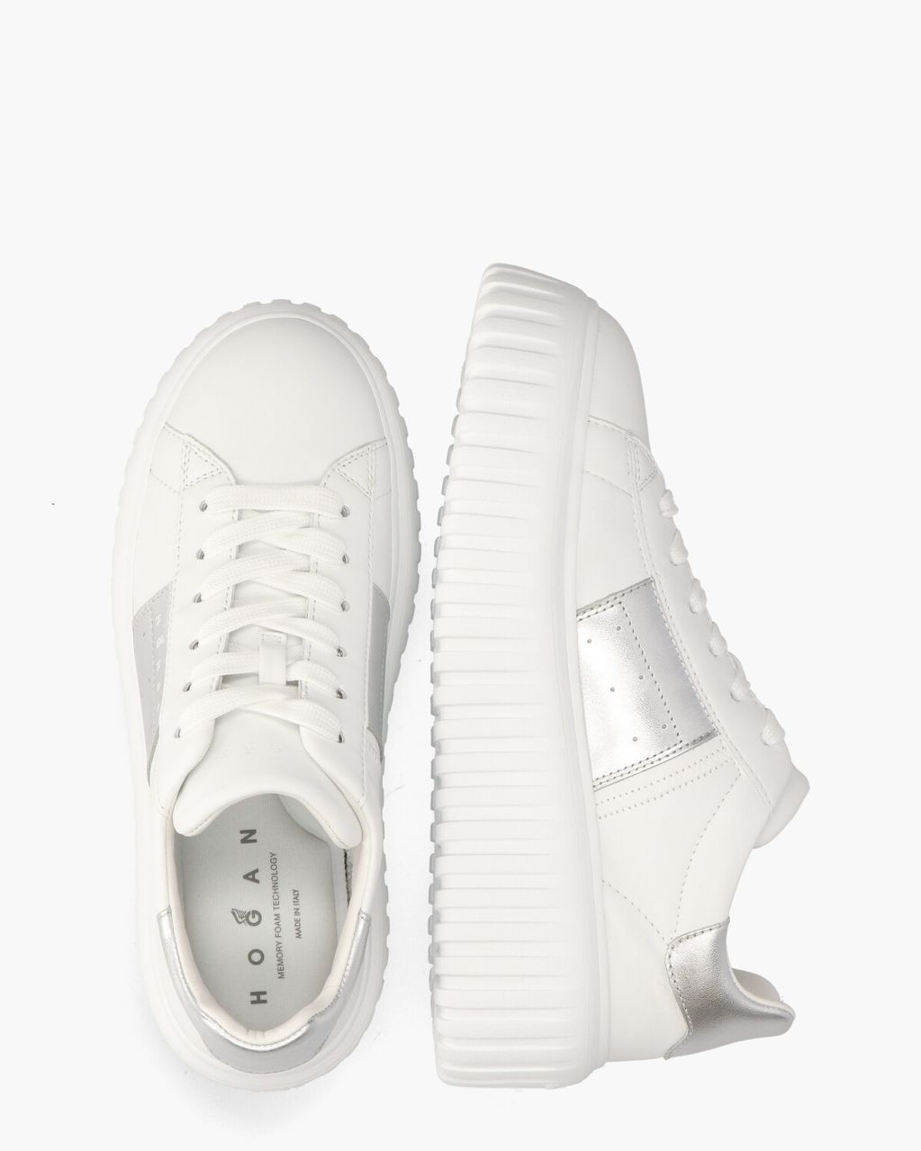 Hogan H-Stripes Wit/Zilver Damessneakers
