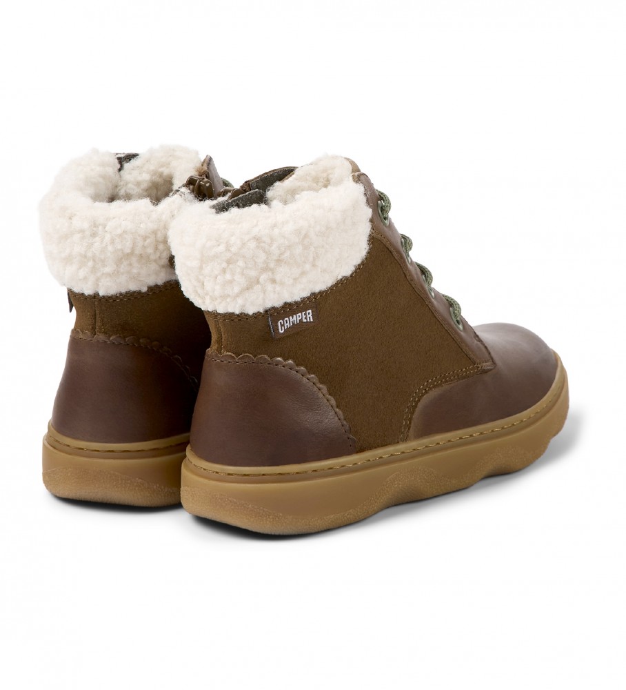 Botas de tornozelo Camper Kiddo em couro marrom