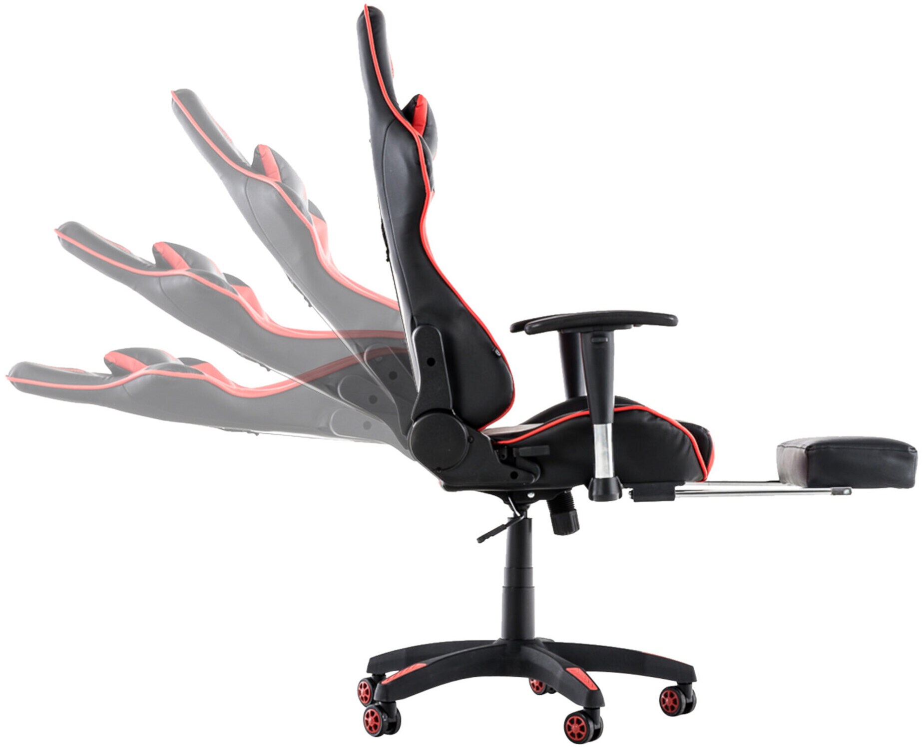 TPFLiving Racing Bürostuhl Turbine mit Fußablage Schwarz/Blau