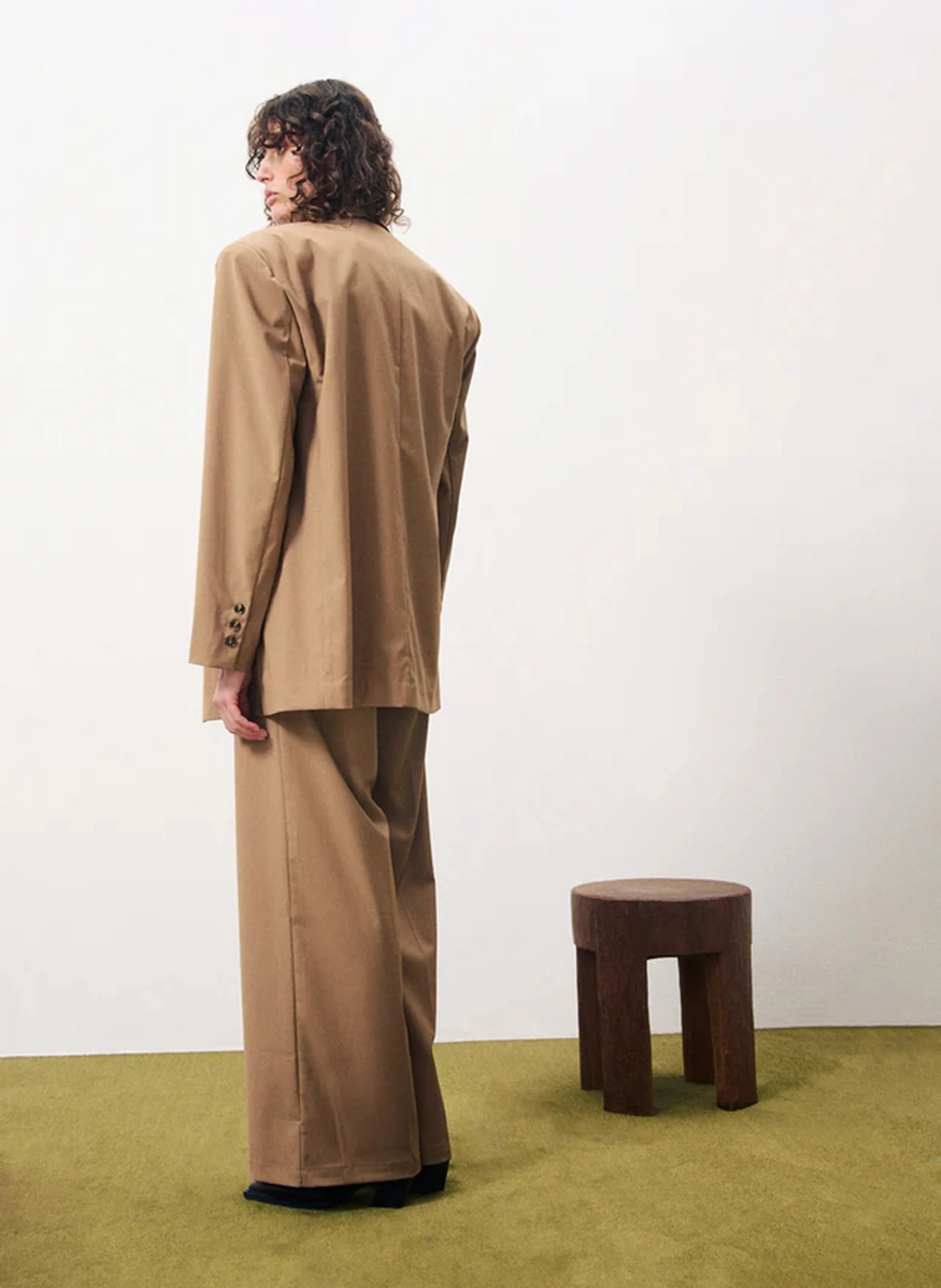 SAMIRA - Blazer droit fluide | Marron