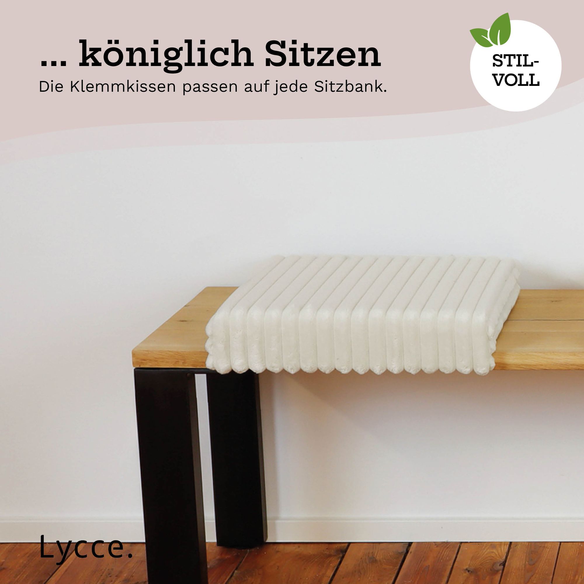 Lycce Klemmkissen Sitzkissen DELUXE 1 Leiste, super breiter Cordstoff