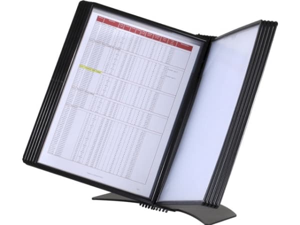 Registersystem A4 Easymount til 10 lommer sort bordmodel - ekskl. lommer