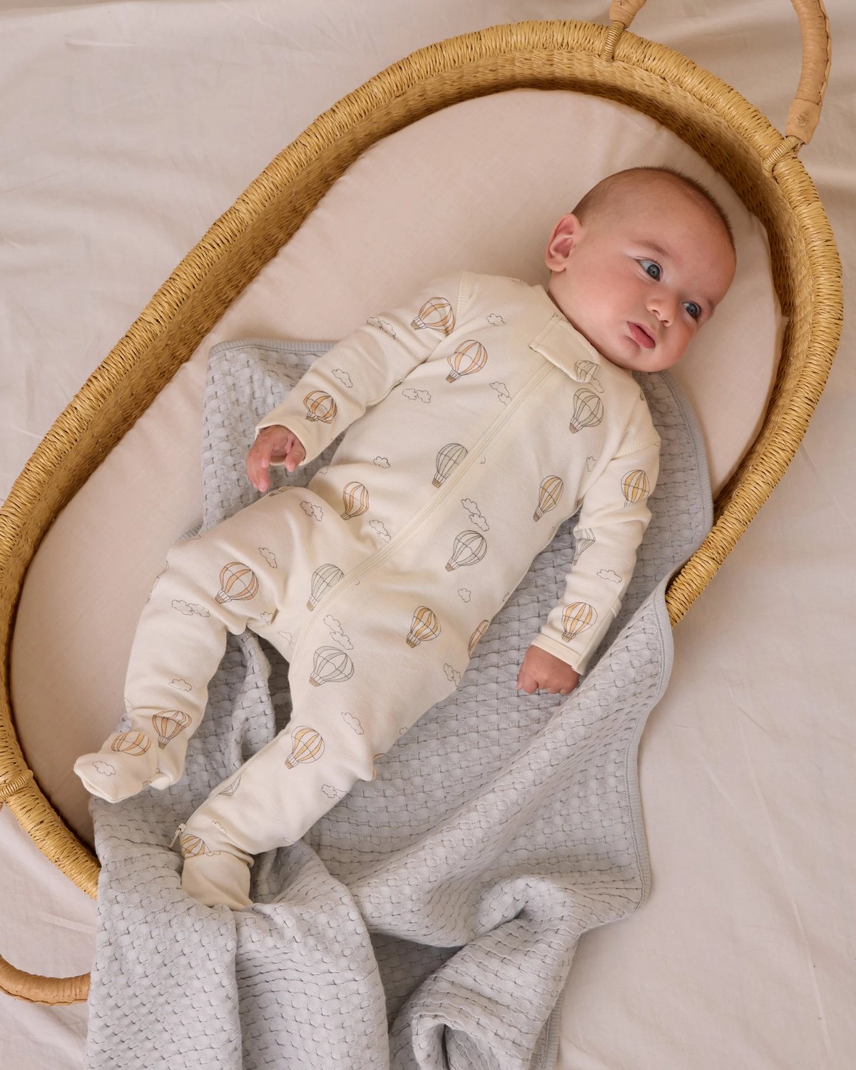 Pysj m/Føtter & to-veis Glidelås – Øko Bomull | Zip Longsleeve Sleeper Fottie