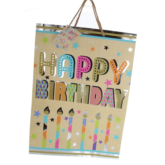 Geschenktasche Happy Birthday - ca. 33 x 10 x 45,5 cm