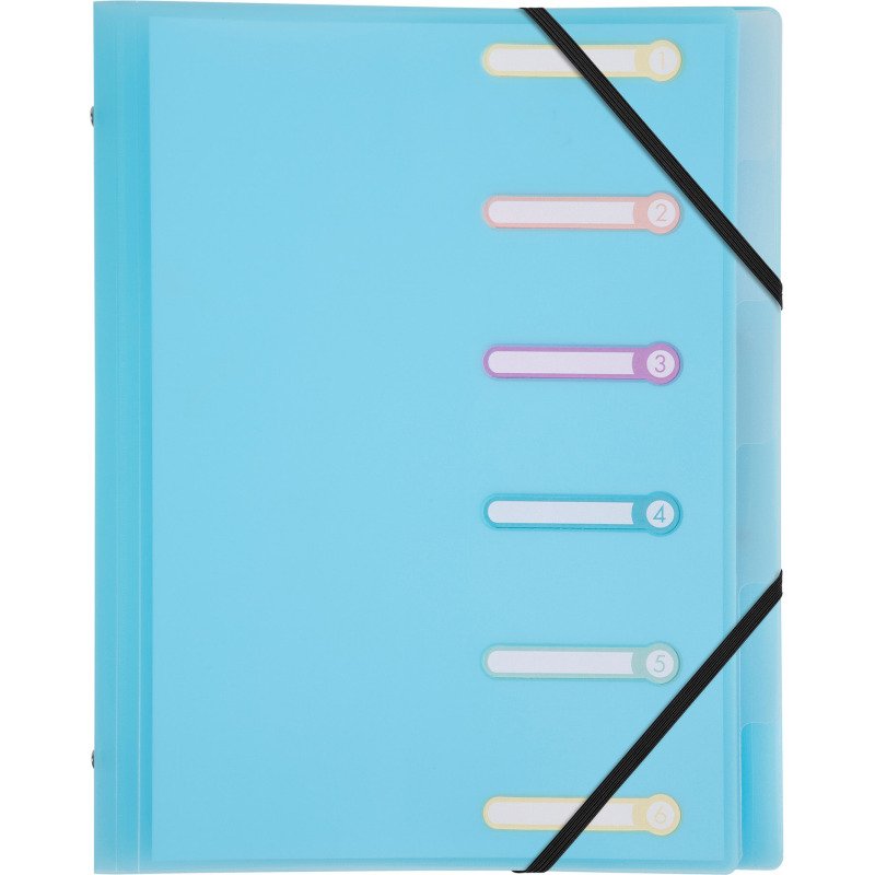 Trieur plastique Chromaline Exacompta 3 rabats 6 divisions - couleurs assorties