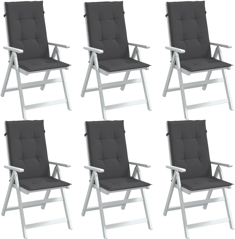 vidaXL Hochlehner-Auflagen 6 STK. Melange Anthrazit 120x50x4 cm Stoff