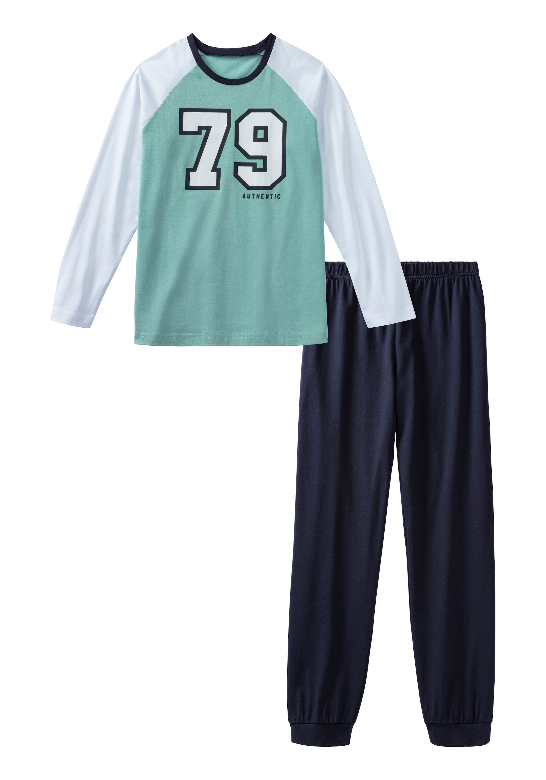 AUTHENTIC LE JOGGER Pyjama, 2 Stk. Schlafanzug mit grossem College-Print vorn