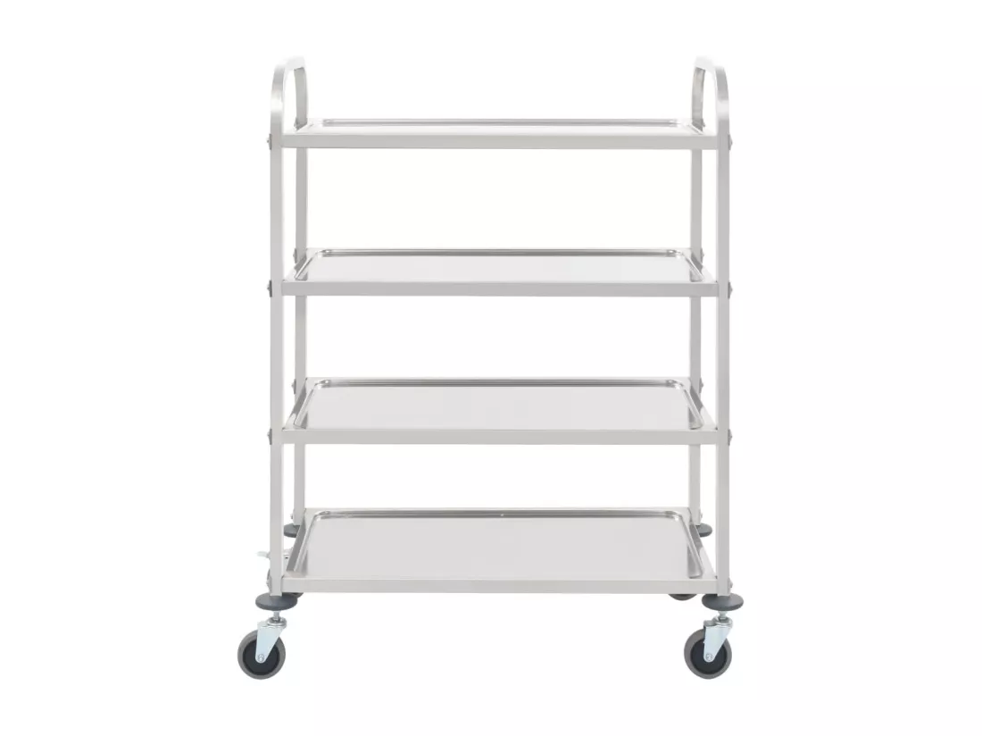 Chariot de cuisine à 4 niveaux 107x55x125 cm Acier inoxydable
