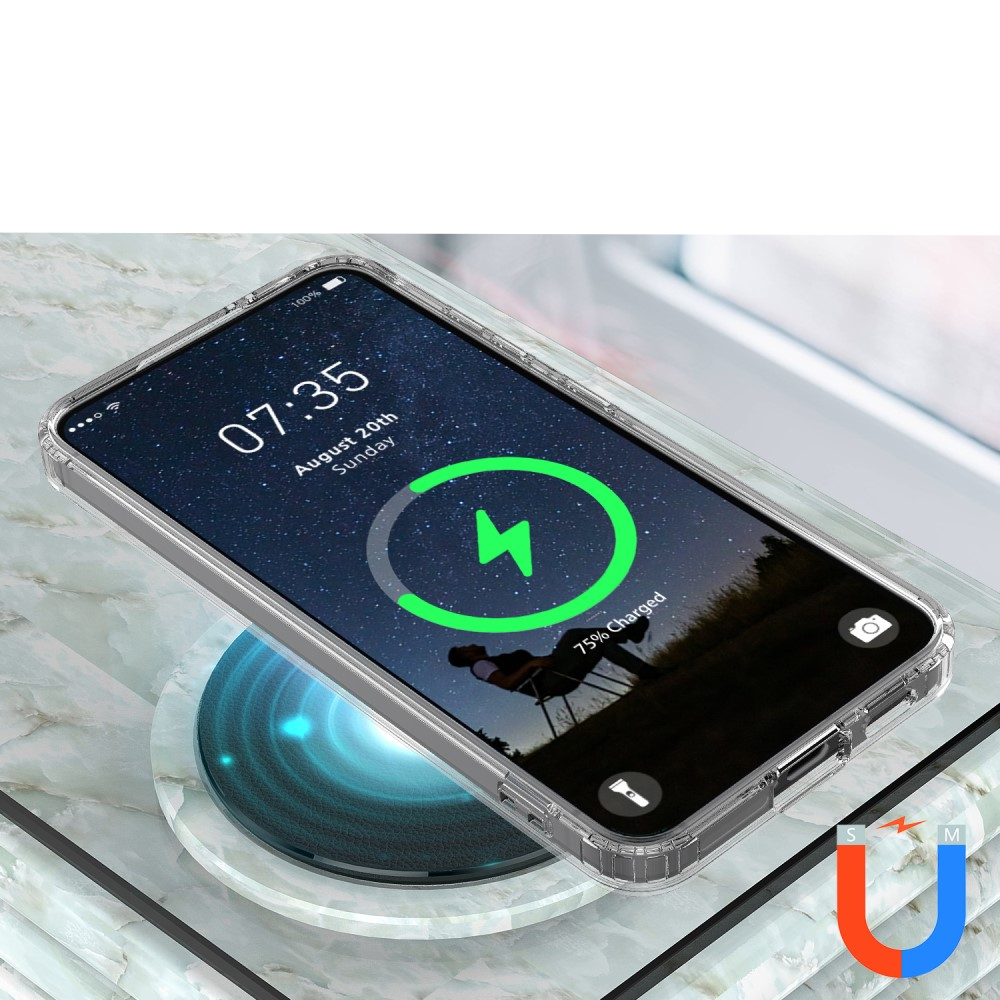 Samsung Galaxy S24 Hybrid Hülle TPU Bumper   Acryl Rückseite MagSafe-Modul - Transparent