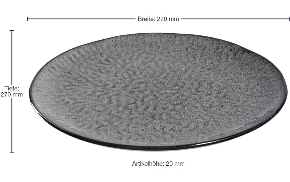 Speiseteller Matera Ø 27 cm, 6 Stück, AnthrazitKeramikteller Set