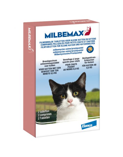 Milbemax Milbemax Kitten & Kat - Anti wormenmiddel - 2 tab 0.5 Tot 2 Kg