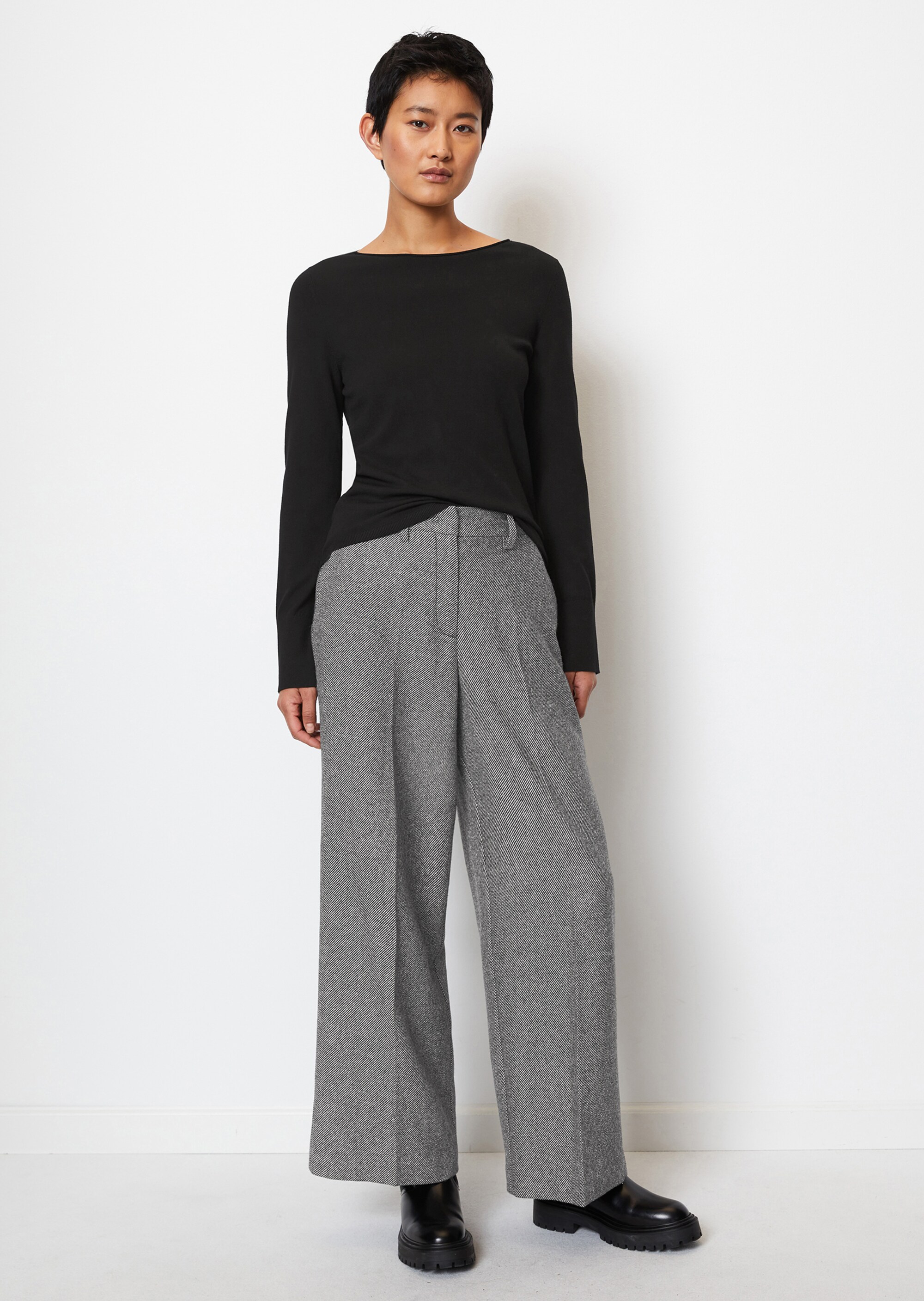 Feinstrick-Pullover slim aus LENZING™ ECOVERO™