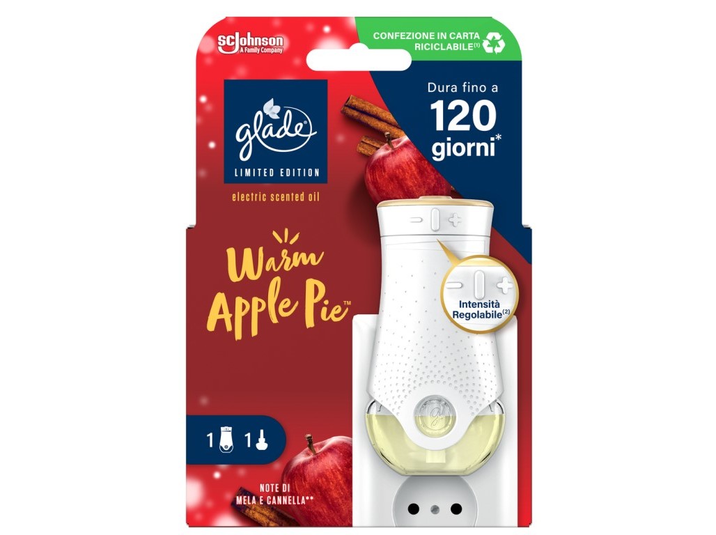 AMBIENTADOR ELÉCTRICO APARELHO GLADE WINTER WARM APPLE PIE 20ML