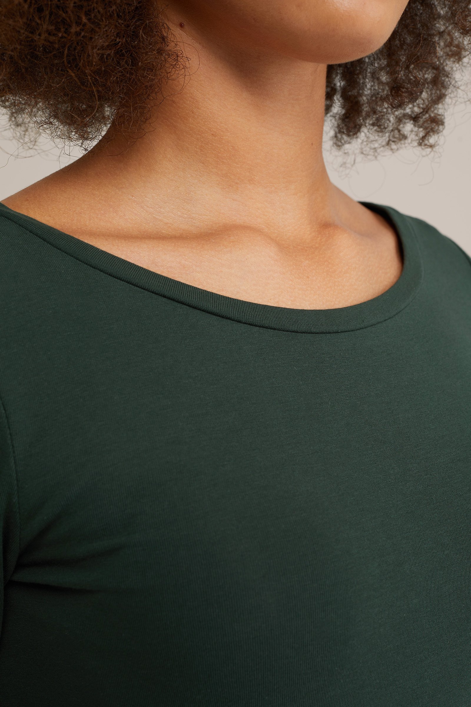 T-shirt met driekwart mouwen WE Fashion Donkergroen