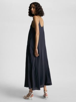 Vestido de seda com estampa de bolinhas
