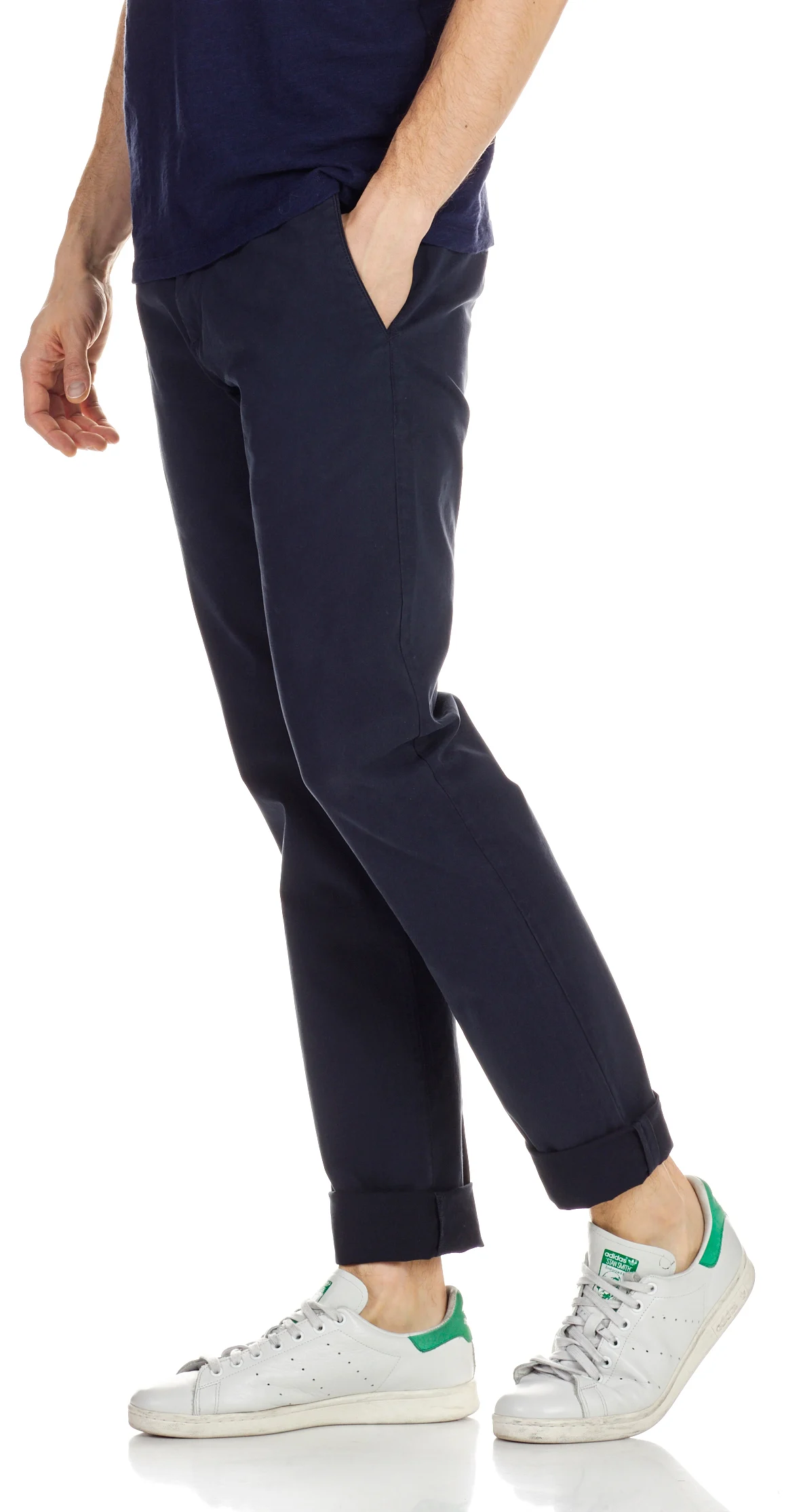 Chino slim en coton stretch | Bleu