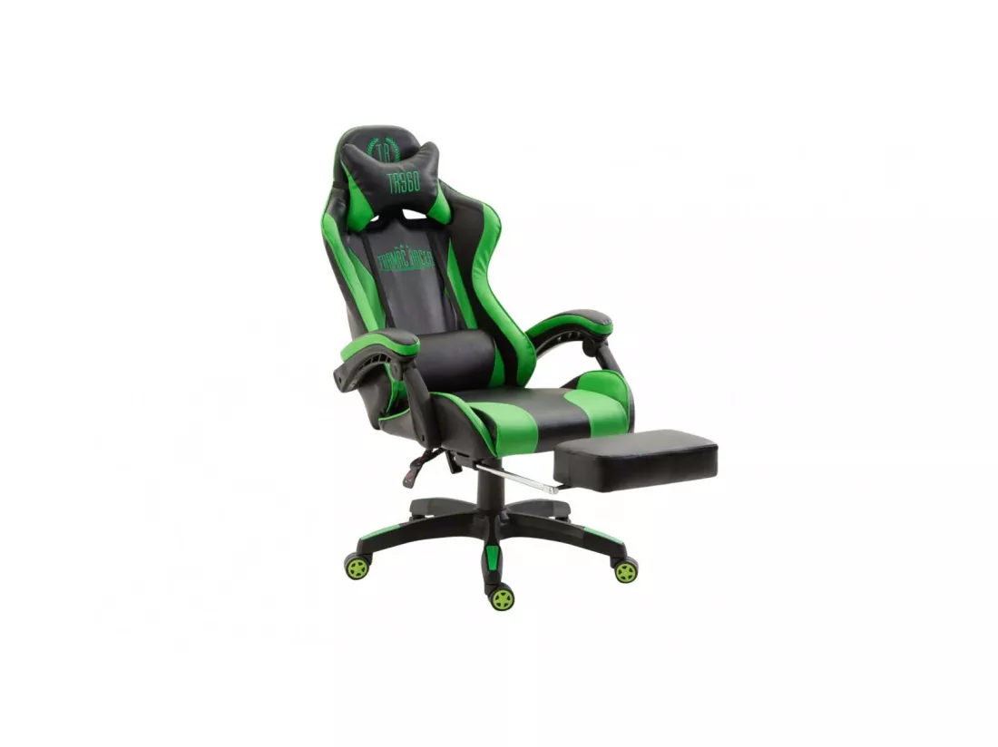 Chaise de bureau - Similicuir & Plastique - Noir / Vert - Ignite