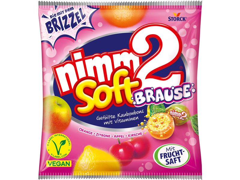 Storck Nimm2 soft Brause 195 g Gefüllte Kaubonbons mit Vitaminen