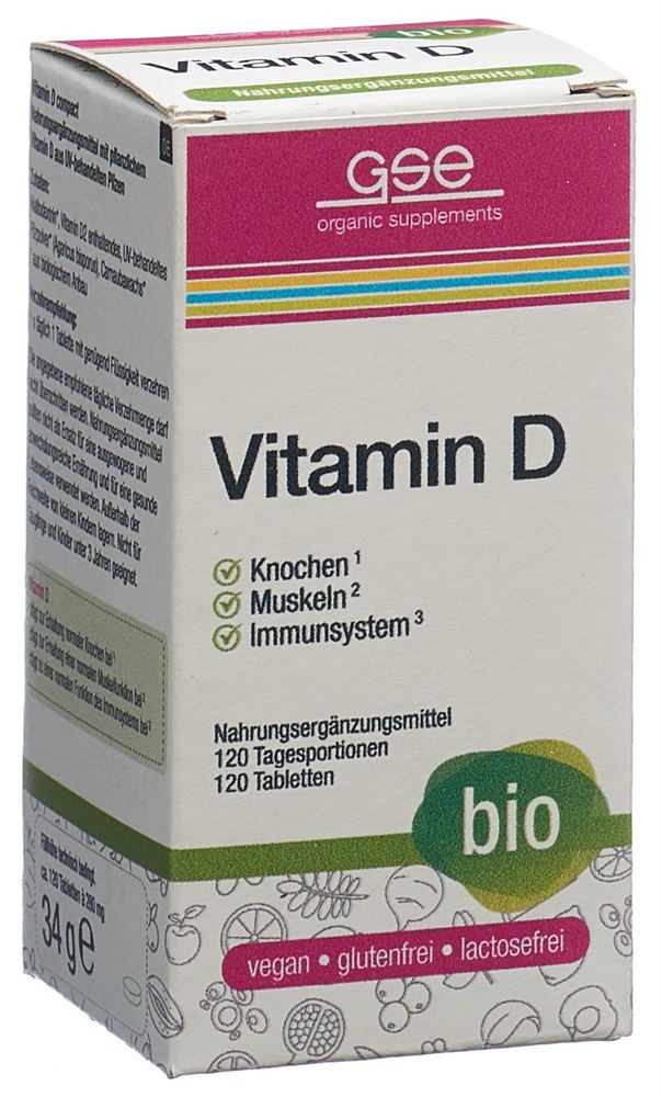 GSE Vitamin D Compact<br>120 Stück, Glas, Tablette, Bio