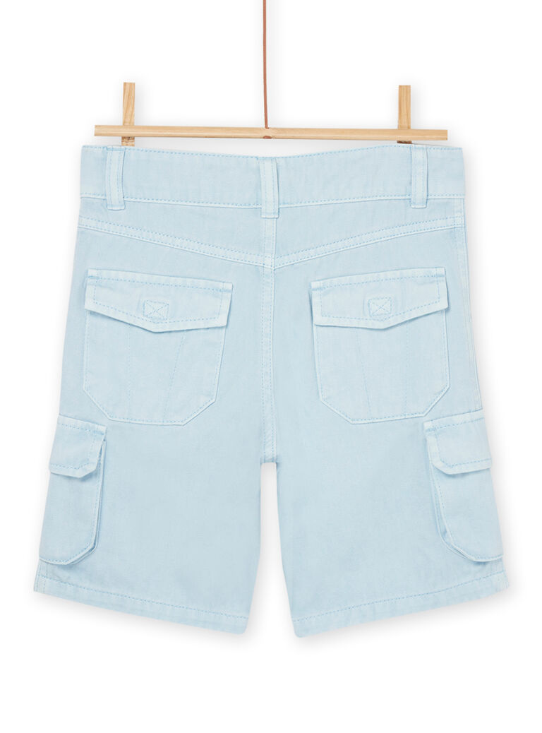 Bermuda bleu givré à porte-clés requin