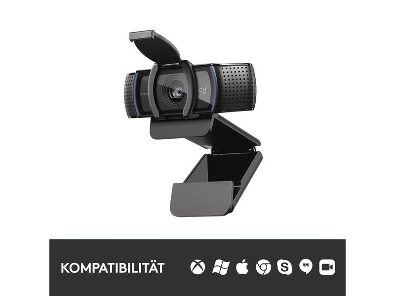 Logitech Webcam C920S Full-HD Webcam für Full-HD-Videogespräche mit Vorrichtung zum Verdecken der Linse