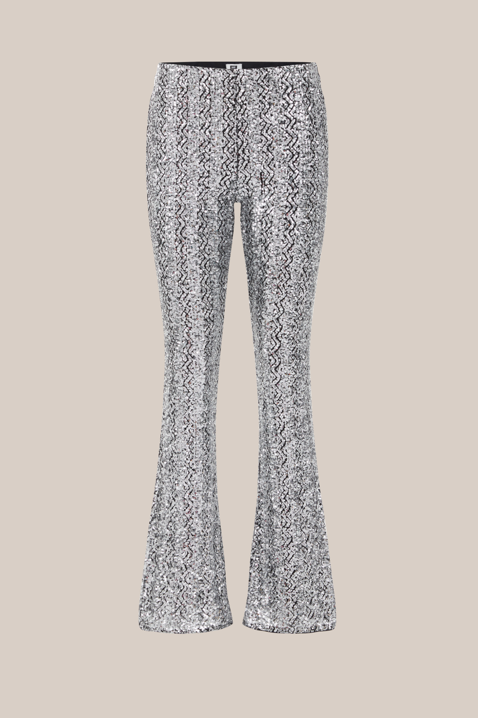 pailletten flared broek WE Fashion Zilver