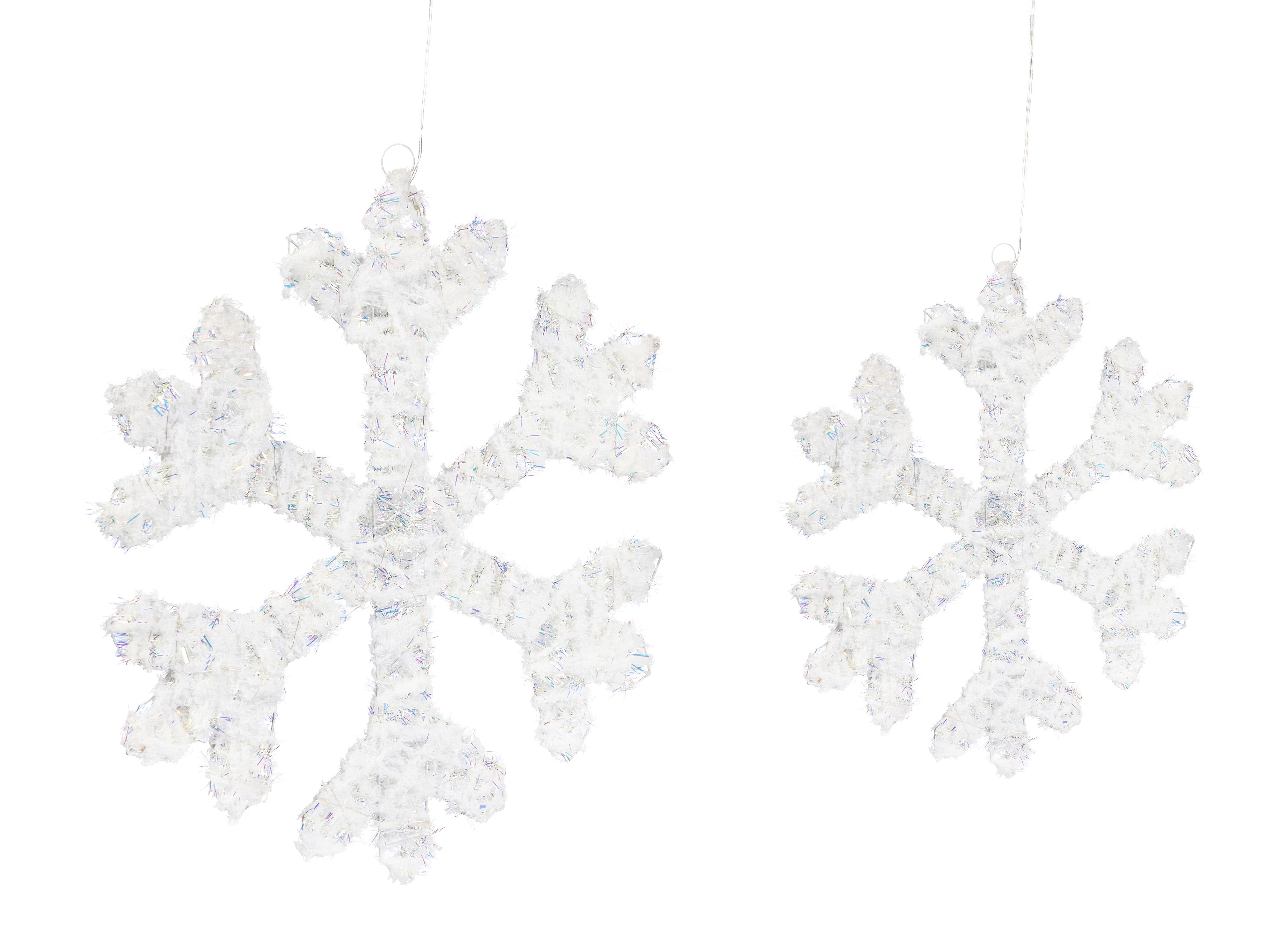 Set van 2 kerstdecoraties LED GURRE Sneeuwvlok 40/50 cm Wit