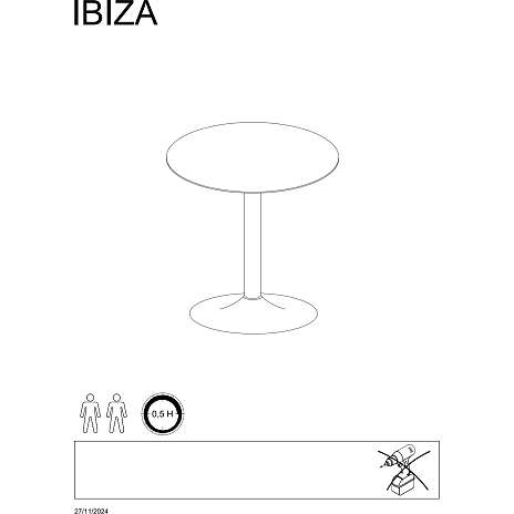 IBIZA cafébord - sort