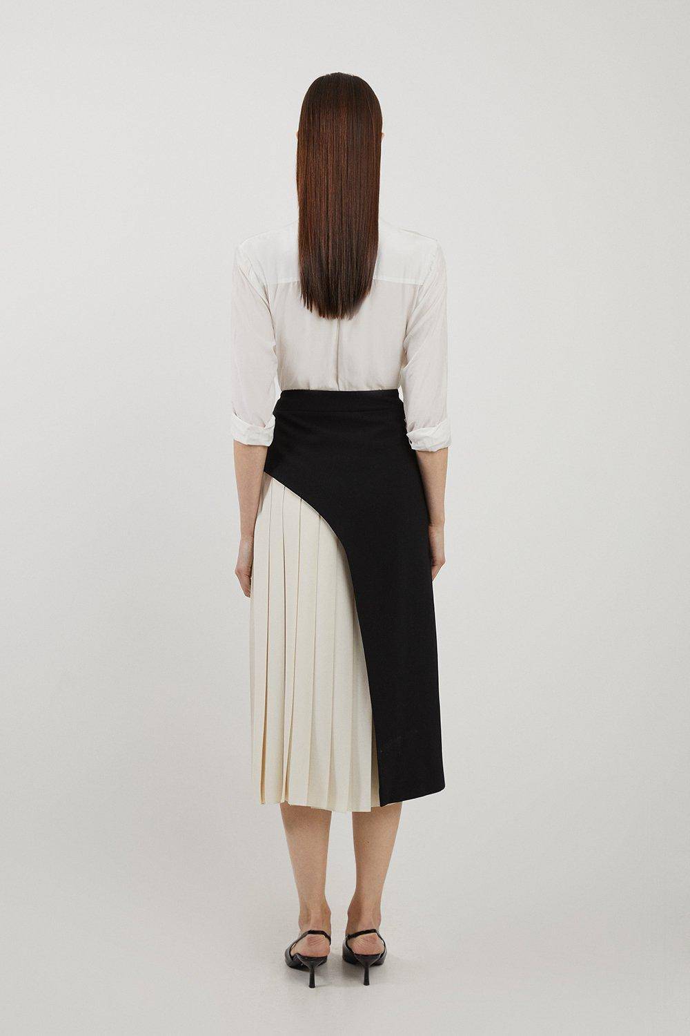 KarenMillen Jupe midi plissée à détails de boucle sur mesure