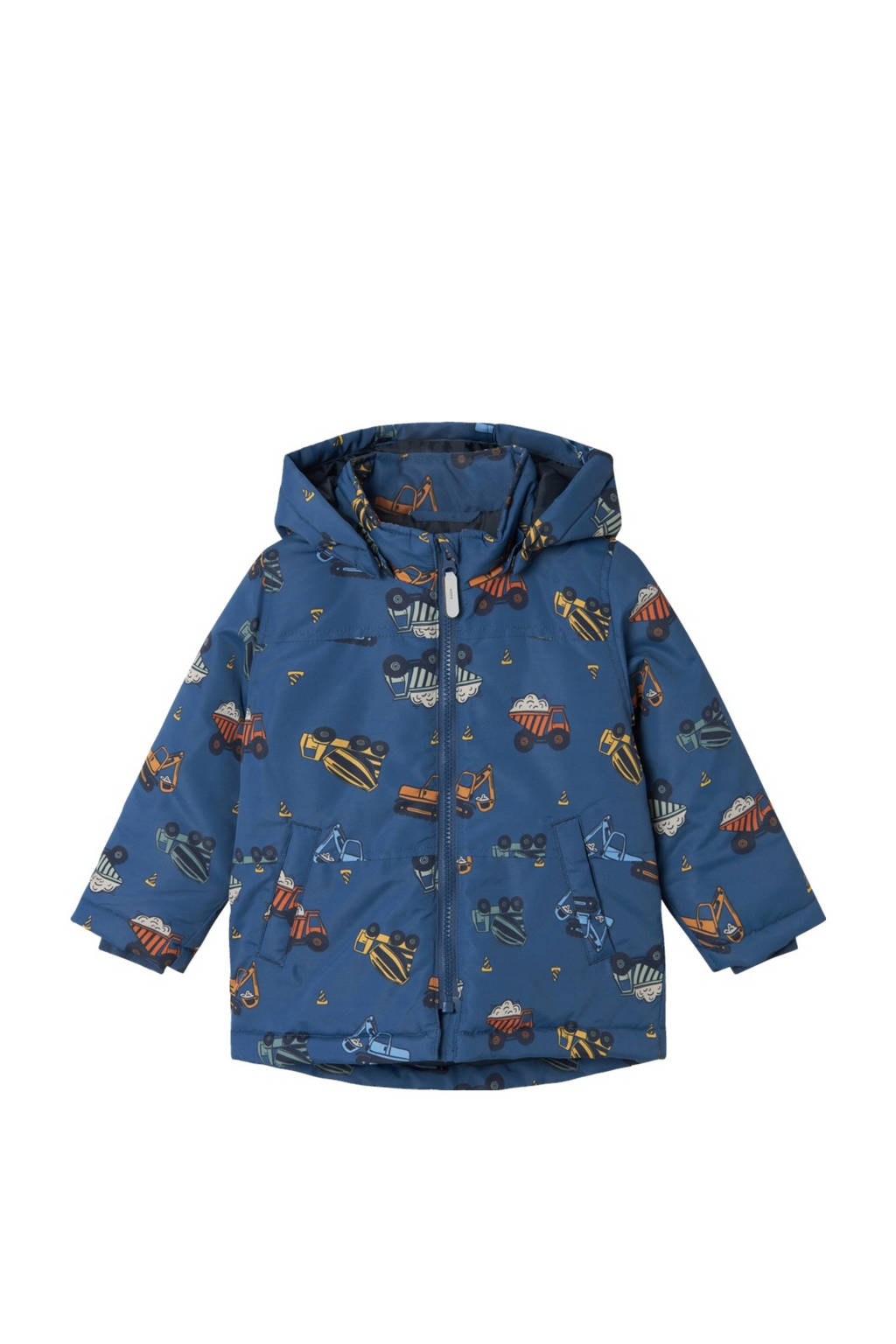 NAME IT winterjas met all over print middenblauw