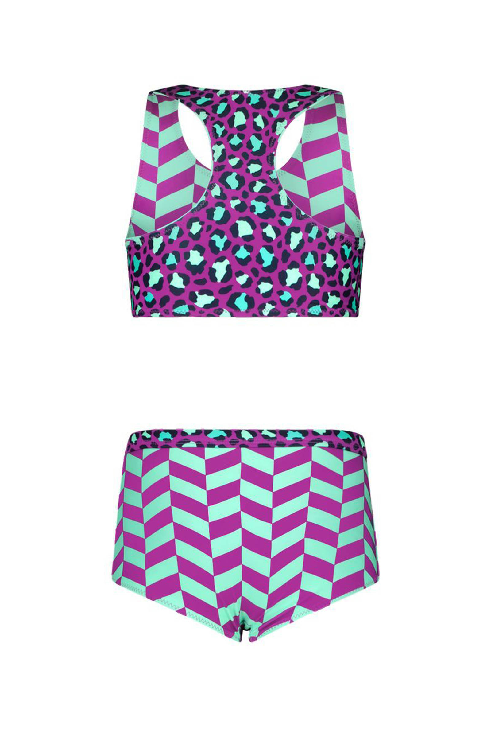 B.Nosy reversible crop bikini paars/mintgroen