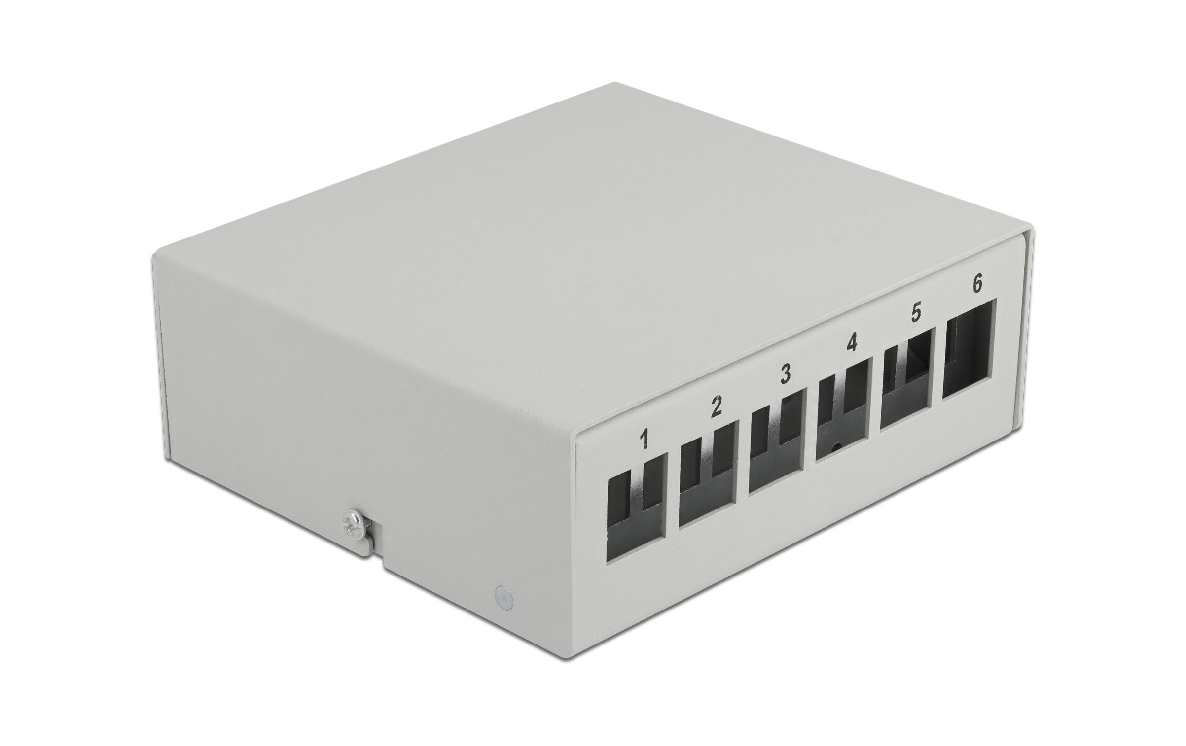 Gehäuse Keystone Patchpanel 6 Port grauKeystone Patchpanel 6 Port grau