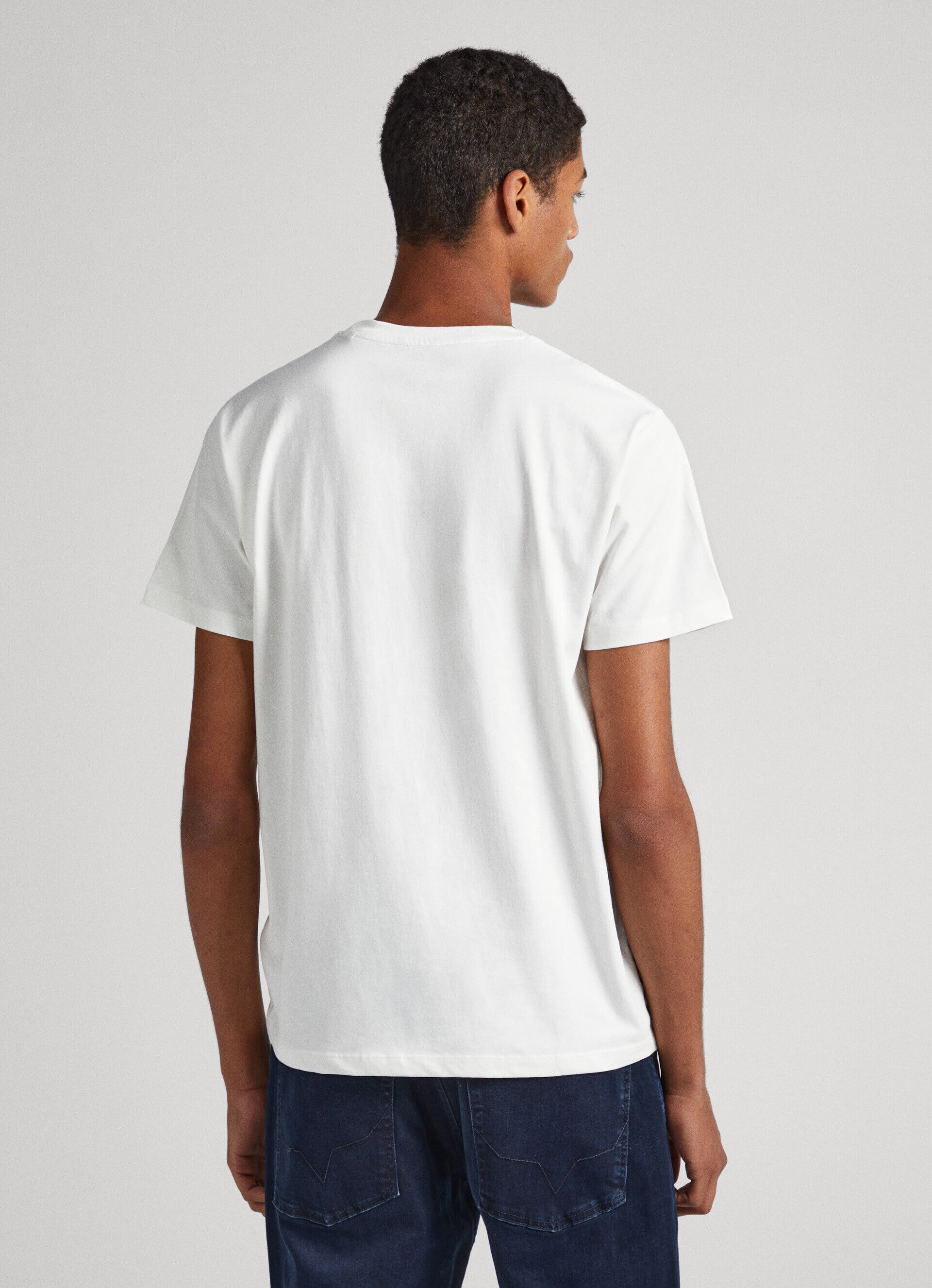 Camiseta com estampa puff - branco-creme