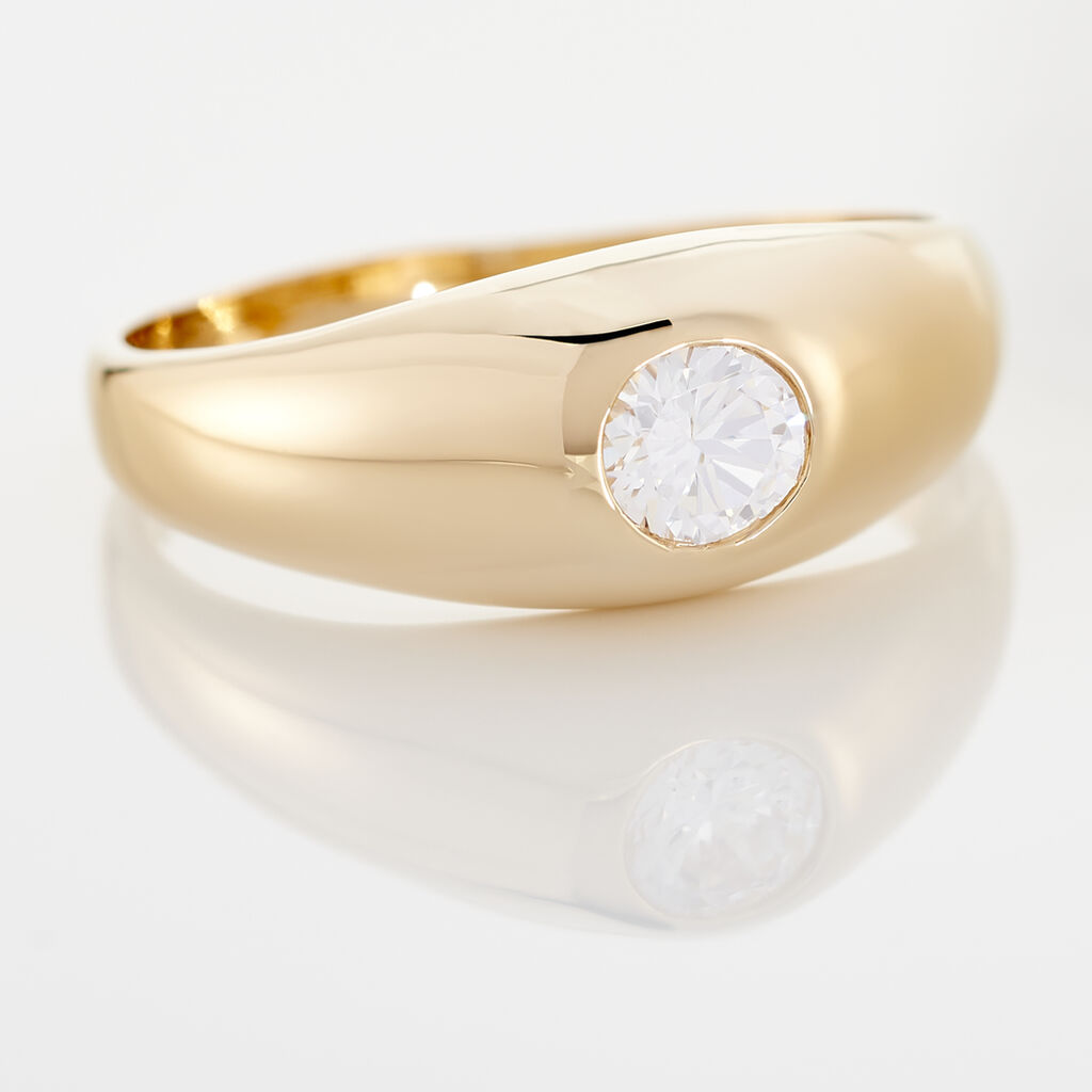 Bague Posie Plaqué Or Jaune Oxyde De Zirconium