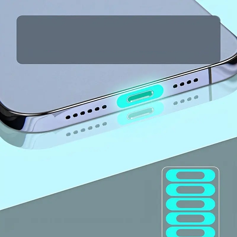 (10er Set) USB C / Lightning Selbstklebende Fluoreszierende Ladeanschluss Markierung Schutzsticker Kratzschutz
