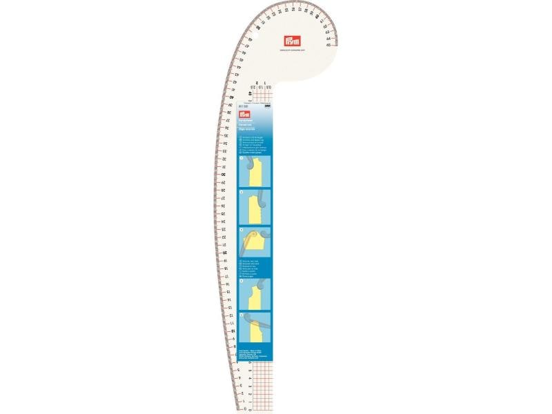Prym Kurvenlineal 16 х 52.5 cm 1 Stück Multifunktionales Lineal Armloch