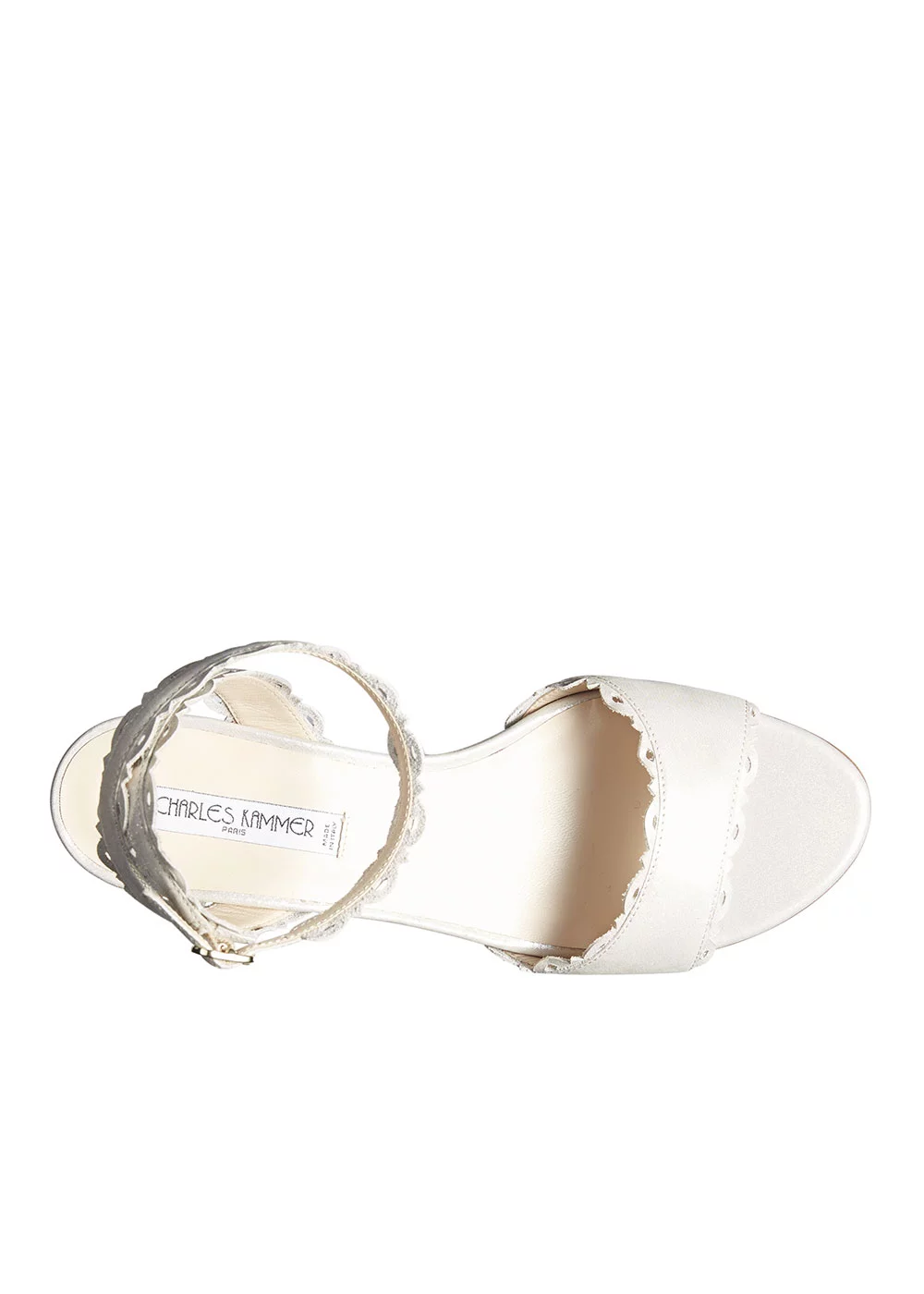 SANDALE CUIR  PLATINE T.35