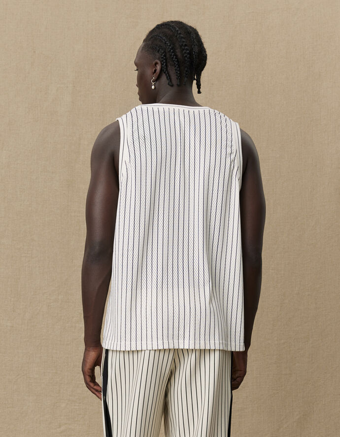 Les Deux x Yale Yale Printed Mesh Tank Top Beige