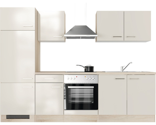 Flex Well keukenblok met apparatuur Nepal 270 cm kasjmier glanzend gedemonteerde variant omkeerbaar 00012349
