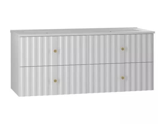 Meuble double vasque encastrée 120cm Izae Blanc