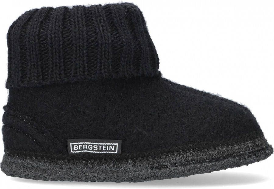 Bergstein Cozy Sloffen Pantoffels voor en kinderen 100% Zuiver sc wol Black
