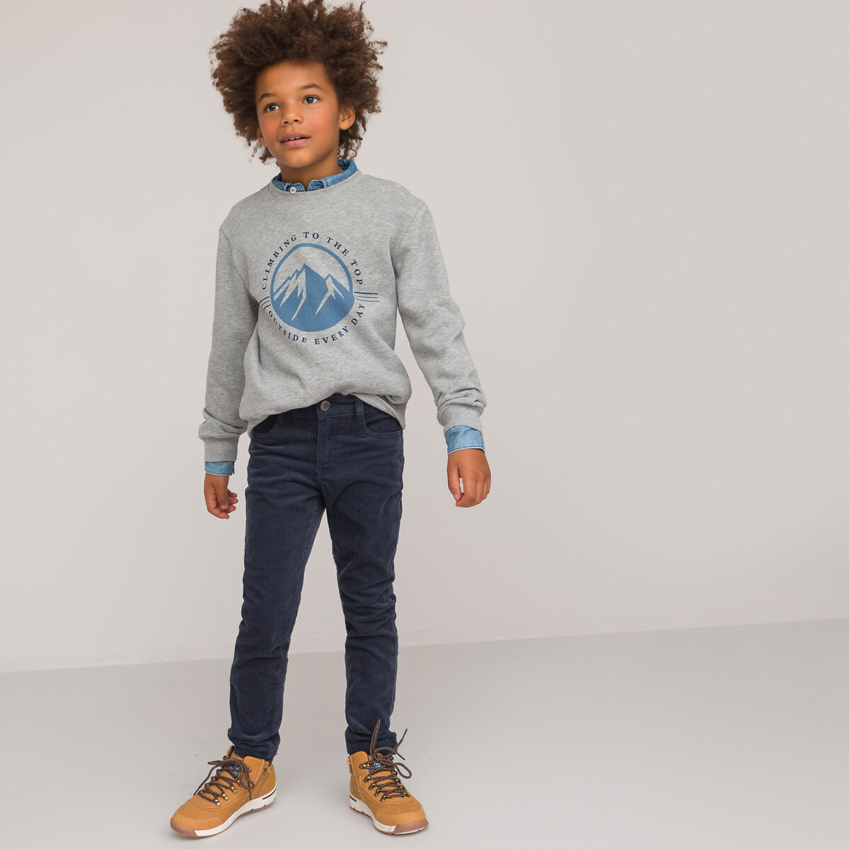 COLEÇÃO LA REDOUTE<br>Calças slim em veludo canelado