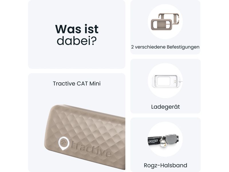 tractive GPS-Tracker CAT Mini LTE, Braun GPS Tracker für Katzen