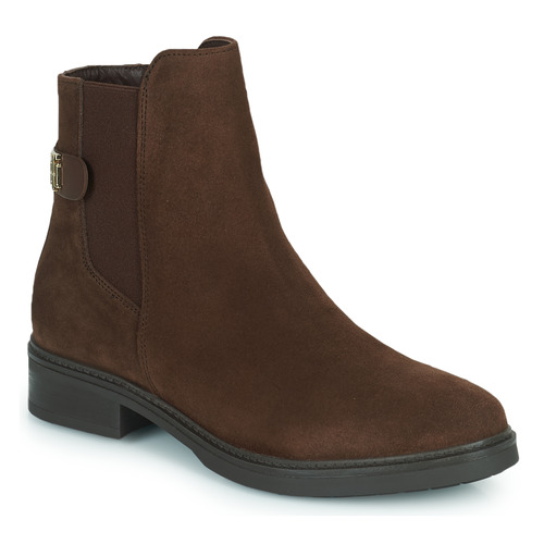 Tommy Hilfiger - Coin Suede Flat Boot - Marron