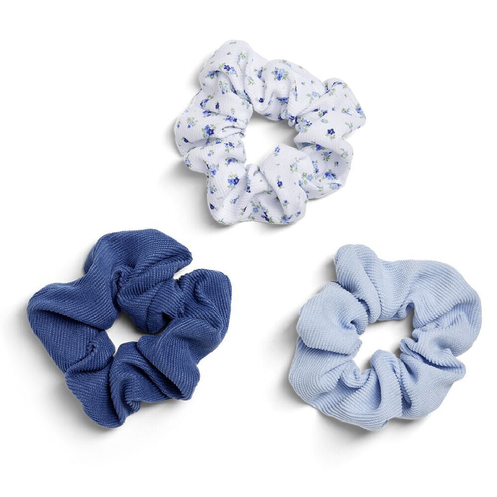 Lot de 3 chouchous scrunchies bleus