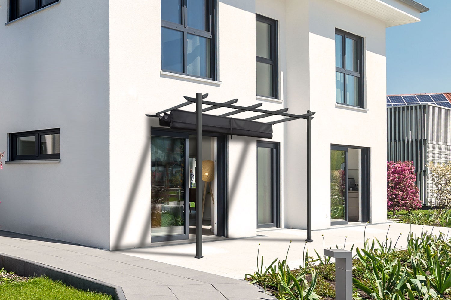Pergola MIRA 300L300 Antraciet Wandmontage