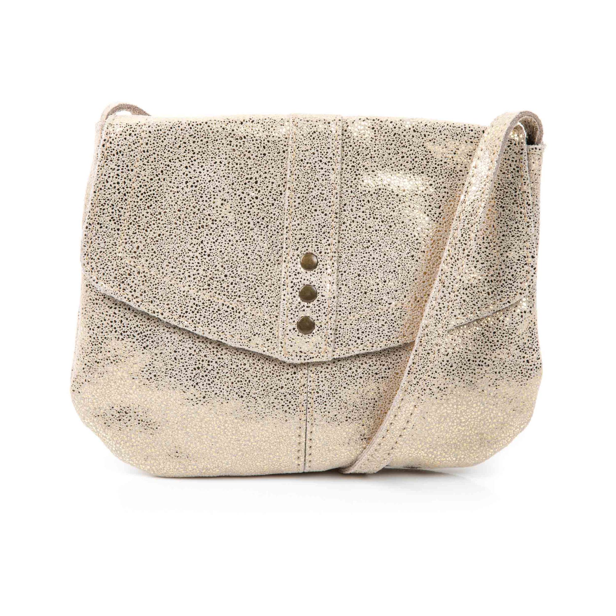 Sac bandoulière en cuir or