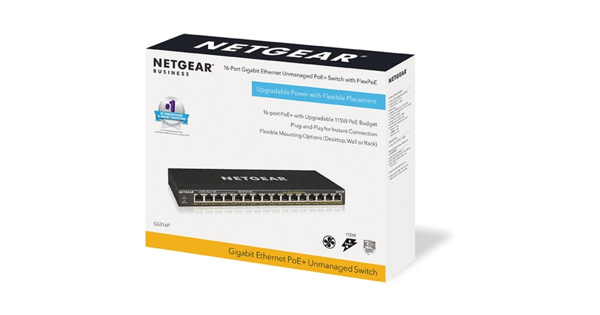 NetgearGS316P switch