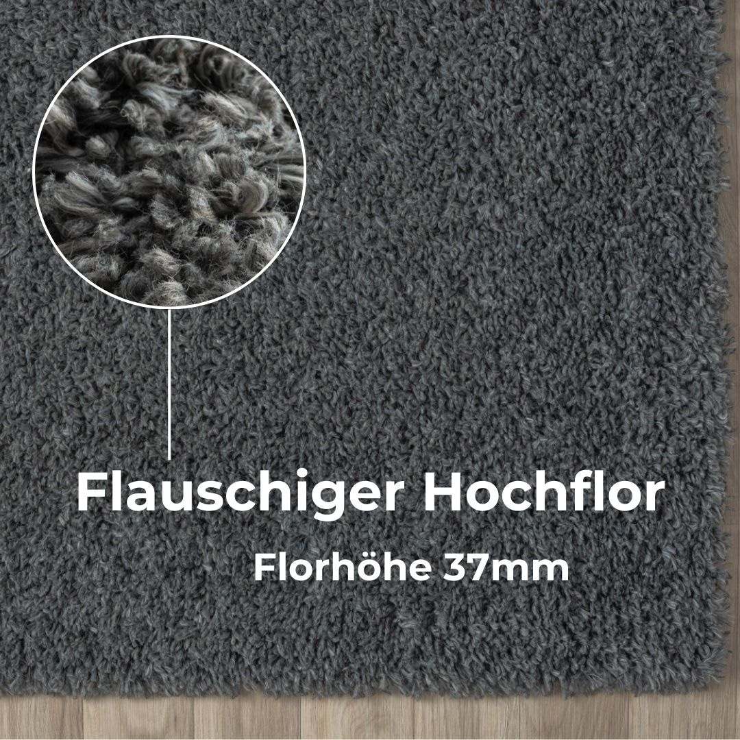 GOODproduct Teppich »Banji« rechteckig 37 mm Höhe Uni Farben, weich und flauschig, auch als Läufer & in rund erhältlich