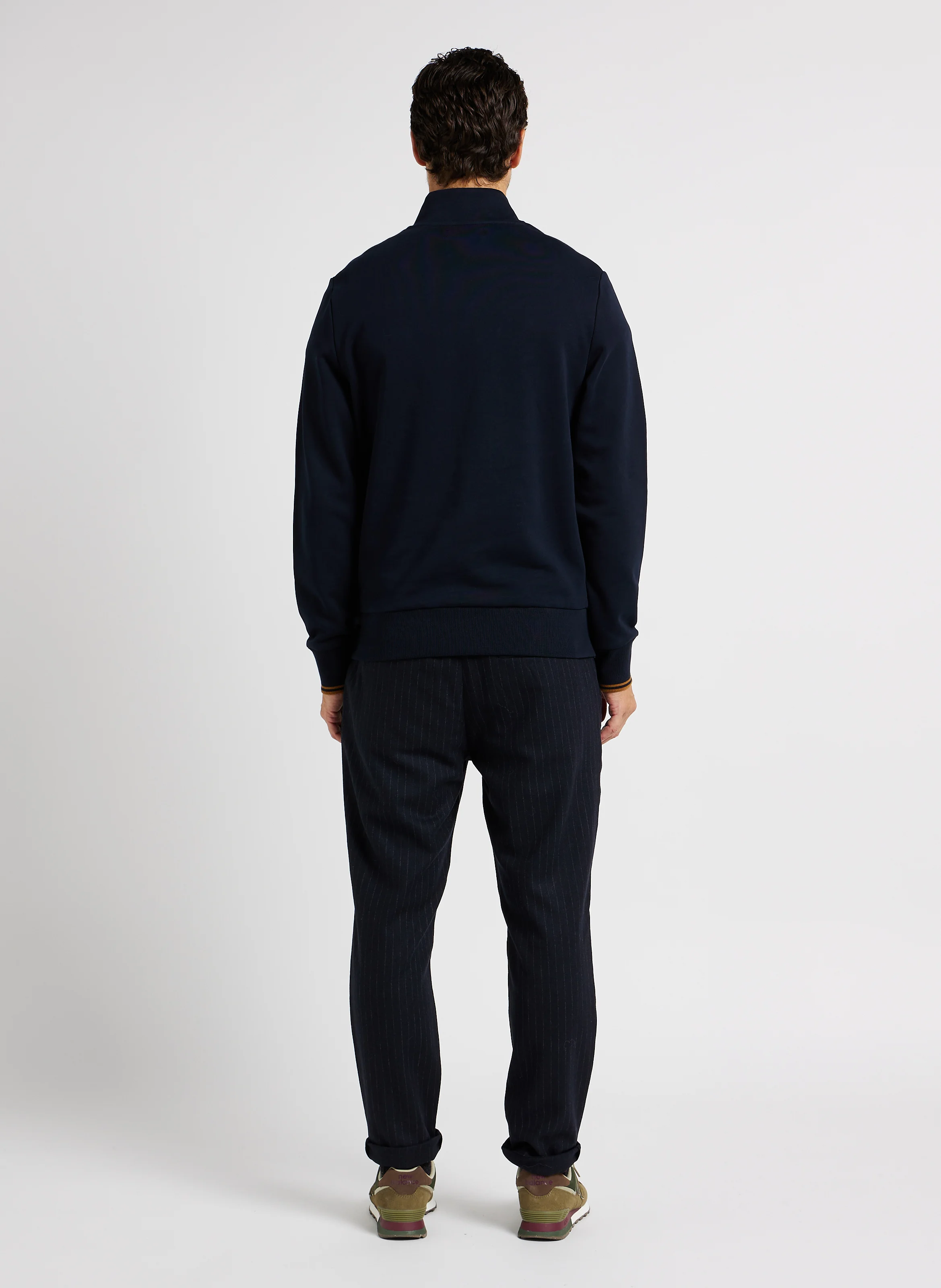 pantalon slim à rayures| Bleu
